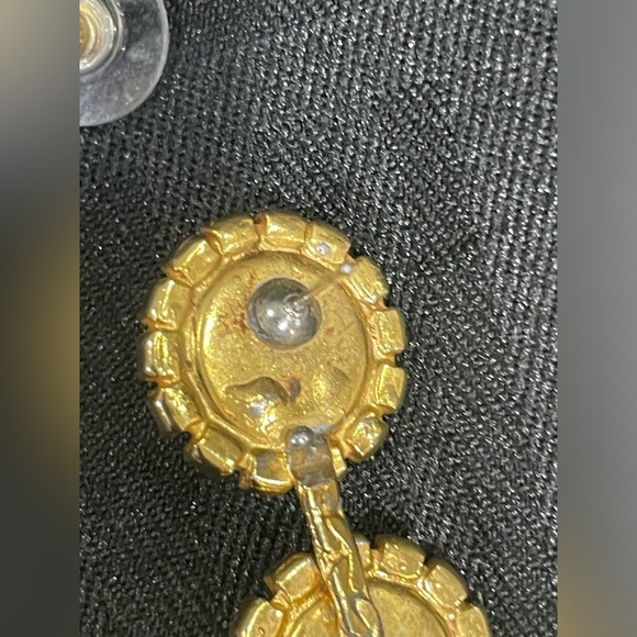 Vintage Signed Lawrence VRBA Faux Pearl Rhinestone 3.5 Dangle Pierced Earrings - Picture 15 of 16